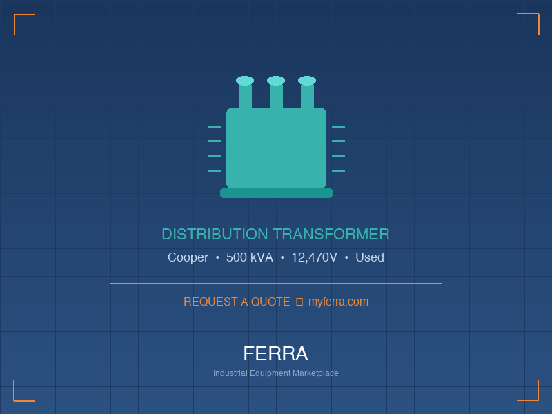 500kVA Cooper Distribution Transformer — Used Tulsa, OK