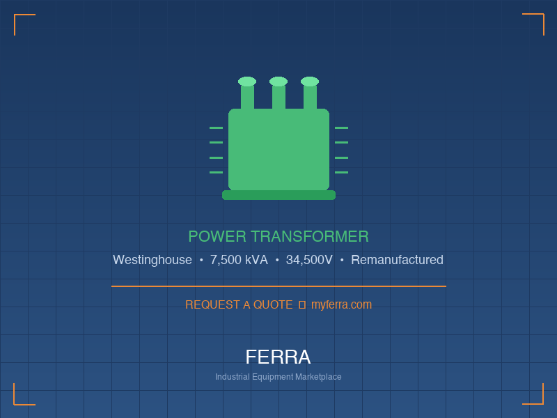 7500kVA Westinghouse Power Transformer — Remanufactured Colman, SD